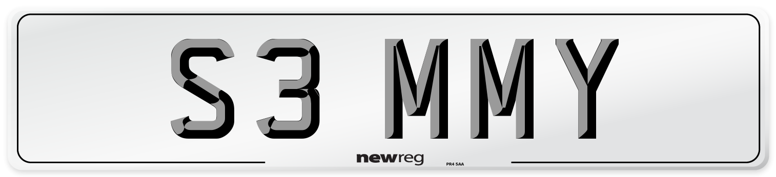 S3 MMY Number Plate from New Reg